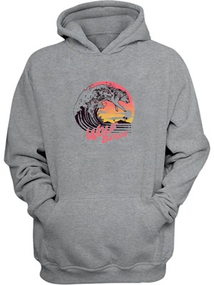 The Wert Unisex Kurt Plajı Wolf Beach Gri  Normal Kalıp Sweatshirt