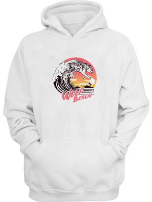 The Wert Unisex Kurt Plajı Wolf Beach Beyaz  Normal Kalıp Sweatshirt