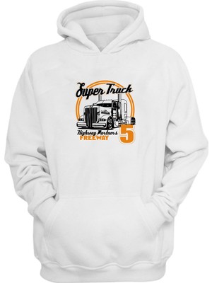 The Wert Unisex Süperkamyonsupertruck Beyaz Normal Kalıp Sweatshirt