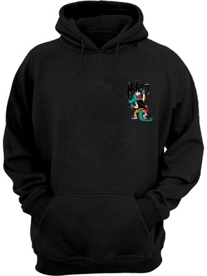 The Wert Unisex Timsah Grafiti Siyah Normal Kalıp Sweatshirt