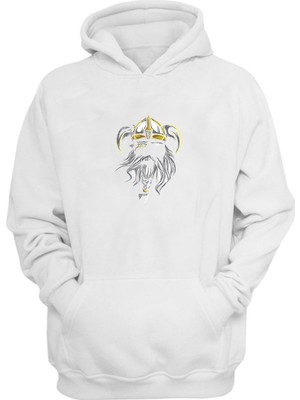 The Wert Unisex Taçlı Korsan Beyaz  Normal Kalıp Sweatshirt