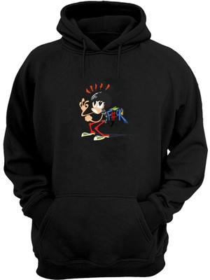 The Wert Unisex F+Ck Renkli Siyah  Normal Kalıp Sweatshirt