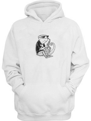 The Wert Unisex Bukalemun Beyaz Normal Kalıp Sweatshirt