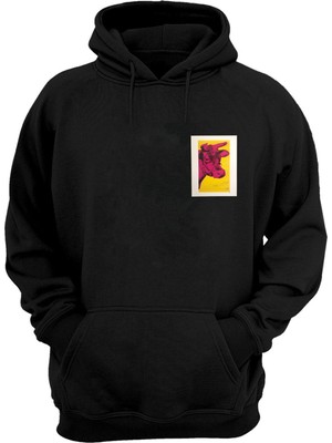 The Wert Unisex Pembe Inek Siyah Normal Kalıp Sweatshirt