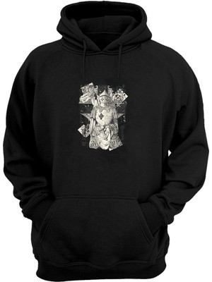 The Wert Unisex Şövalye Illüstrasyon Siyah  Normal Kalıp Sweatshirt