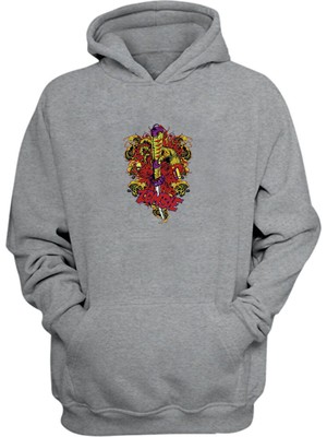 The Wert Unisex Onun Kılıç Baskı Tutan Zombi El Beyaz Normal Kalıp Sweatshirt