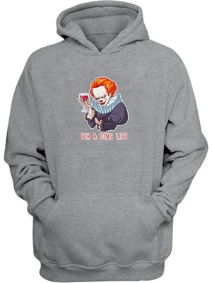 The Wert Unisex Palyaço For A Long Lıfe Gri  Normal Kalıp Sweatshirt