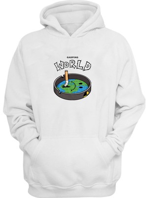 The Wert Unisex World Beyaz Normal Kalıp Sweatshirt