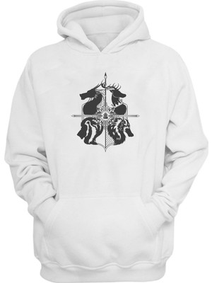 The Wert Unisex Bir Oyun Thrones House Stark Beyaz  Normal Kalıp Sweatshirt