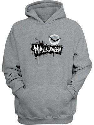 The Wert Unisex Cadılar Bayramı Halloween Gri  Normal Kalıp Sweatshirt