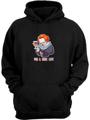 The Wert Unisex Palyaço For A Long Lıfe Siyah  Normal Kalıp Sweatshirt