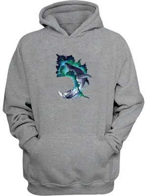 The Wert Unisex Balina Gri Normal Kalıp Sweatshirt