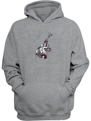 The Wert Unisex Warlock Elektrik Gitar Mor Gri Normal Kalıp Sweatshirt