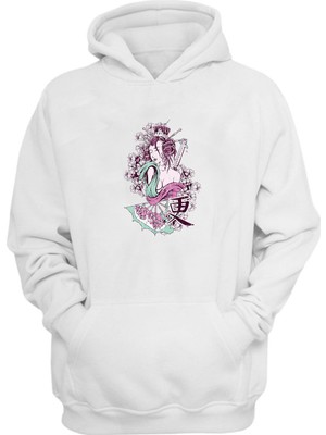 The Wert Unisex Japon Geyşa Beyaz  Normal Kalıp Sweatshirt