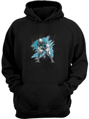 The Wert Unisex Amerikan Futbolu Oyuncusu Siyah  Normal Kalıp Sweatshirt