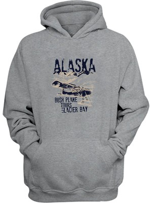 The Wert Unisex Alaska Uçak Gri  Normal Kalıp Sweatshirt