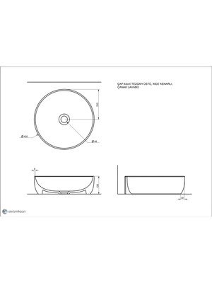 Seramiksan Sole Tezgah Üstü Lavabo 42 cm