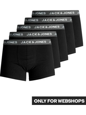 Jack & Jones Erkek Pamuklu Siyah Renk 5 Li Boxer 12142342