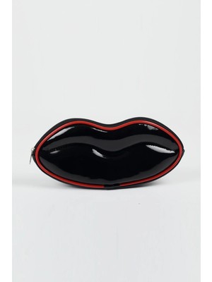 Maykis Kadın Siyah Deri Makyaj, Kırtasiye, Kalemlik,hediyelik, Kozmetik Çantası