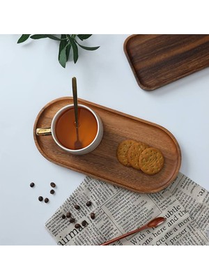 JHT Shop Apak Ahşap Yağdanlık Altlığı Çerezlik Kahvelik Sabunluk Sunum Standı Çok Amaçlı  28*13CM