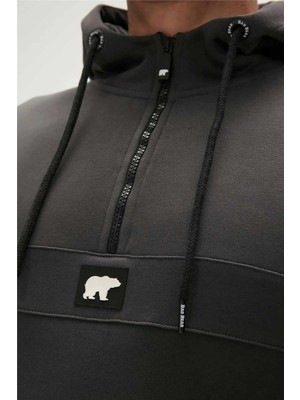 Bad Bear Defence Half-Zip Hoodie Erkek Sweatshirt 19.02.27.027RAVEN