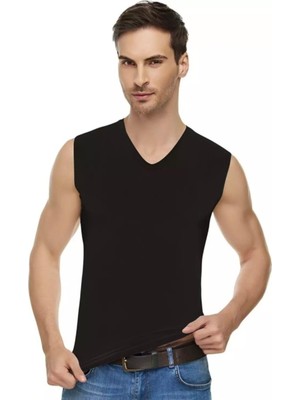 Tutku Elit 1305 Erkek Elastan V Yaka Sıfır Kol Atlet 3 Adet