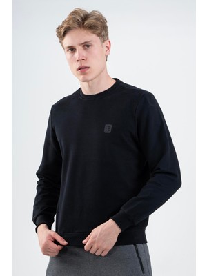 Maraton Regular Erkek Bisiklet Yaka  Lacivert Sweatshirt