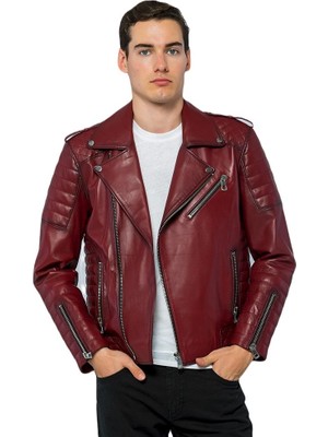 Basics & More Erkek Motorcu Deri Ceket - 6735