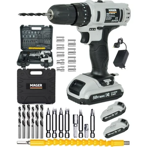 Germany Technology 32 V 5 Ah Çift Akülü Li-On Batarya Şarjlı Vidalama Matkap ve 24 Parça Professional Set