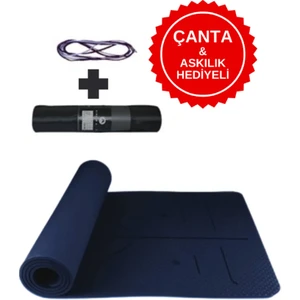 Xtr Fitness Ekstra Konforlu Yoga Matı - 8mm Kalınlık, Ekolojik Tpe Pilates Egzersiz Minderi Koyu Lacivert