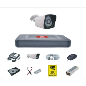 Depo Güvenlik 1 Kameralı Sistem Full Paket HDD Dahil 250 GB 5 mp Full Hd