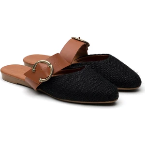 OCT Shoes Kadın Siyah Hasır ve Tekstil Tokalı Ev Terliği – Rahat Tabanlı, Şık ve Dayanıklı Tasarım