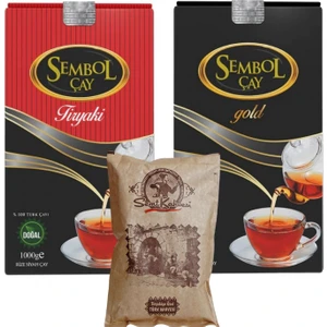Sembol Çay Fırsat Paketi Gold 1000G+TIRYAKI 1000G (Türk Kahvesi Hediyeli) 2000 gr