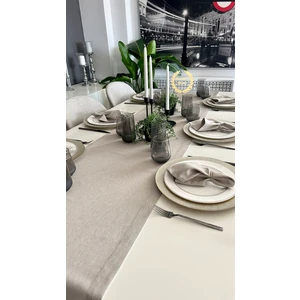 Decamor Home Thick Linen Dertsiz Bej Uzun Runner