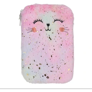 Peluş Eva Kedılı Pembe Kalem Kutusu