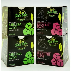 Tanla Baba Melisa Çayı 2 Paket ve Anasonlu Kimyonlu Rezene Çayı 2 Paket 4'lü Paket Bitki Çayı Küp Çay Melisa Rezene