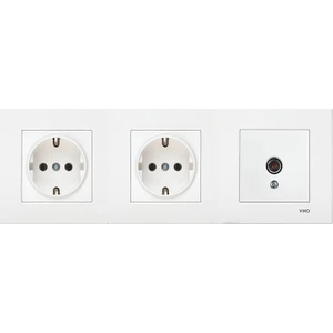 Uzm Light Viko Karre Beyaz Üçlü Set 2 Adet Priz ve Tv, Uydu Priz