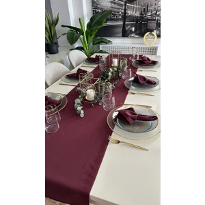 Decamor Home Keten Dokulu Dertsiz Mürdüm Uzun Runner