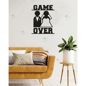 Emach Dizayn Game Over Evli Çift Duvar Dekorasyonu Ahşap Lazer Kesim