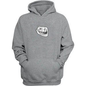 The Wert Unisex Trol Troll Face Rage Komik Gri  Normal Kalıp Sweatshirt