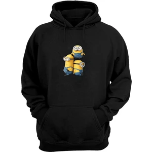 The Wert Unisex Minion Bob Minion Kevin Minion Siyah  Normal Kalıp Sweatshirt