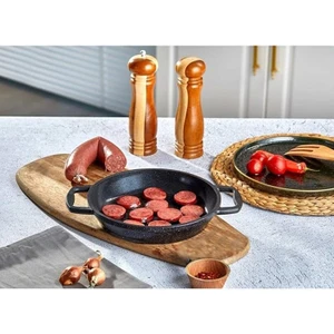 20CM Içi ve Dışı 3 Kat Granit Kaplama Taç Döküm Sahan No:20 Siyah Yaşam Boyu Garantili Döküm Tava