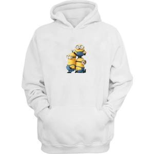 The Wert Unisex Minion Bob Minion Kevin Minion Beyaz  Normal Kalıp Sweatshirt