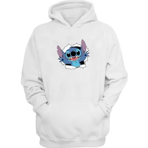 The Wert Unisex Stitch Beyaz Normal Kalıp Sweatshirt