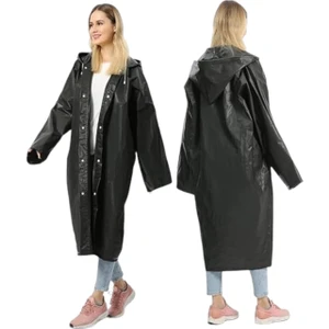 Kadın Rüzgar Geçirmez Kapüşonlu Yağmurluk Eva Yağmurluk