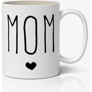 Nostaljik Lezzetler Mom (Anne) Tasarımlı Kupa Bardak Baskılı Kahve Kupa Bardak