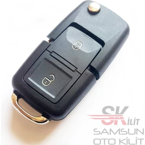 Skilit Samsun Oto Kilit Volkswagen Polo Golf Jetta Passat Anahtar Kabı Kumanda Kabı 2 Tuşlu Logolu