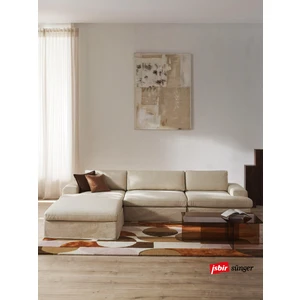 Mode Siesta Pro Kuş Tüyü Köşe Koltuk Takımı 4 Modül 05 Bej Keten Kumaş Işbir Sünger(Dairenize Teslim)