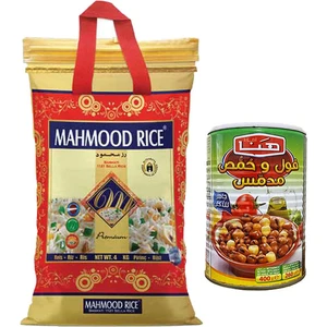 Mahmood Rice Basmati Pirinç 4 kg (Orjinal) + Hana Bakla ve Nohut Konservesi 400 gr
