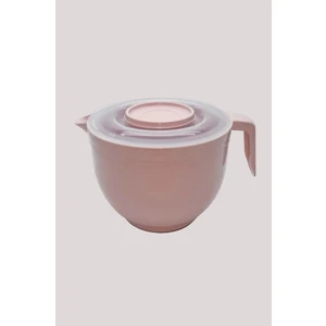 Plastik Mikser Kase Kapaklı Mikser Kase & Karıştırma Kabı Çırpma Kabı 3 Lt. Pudra Pembe